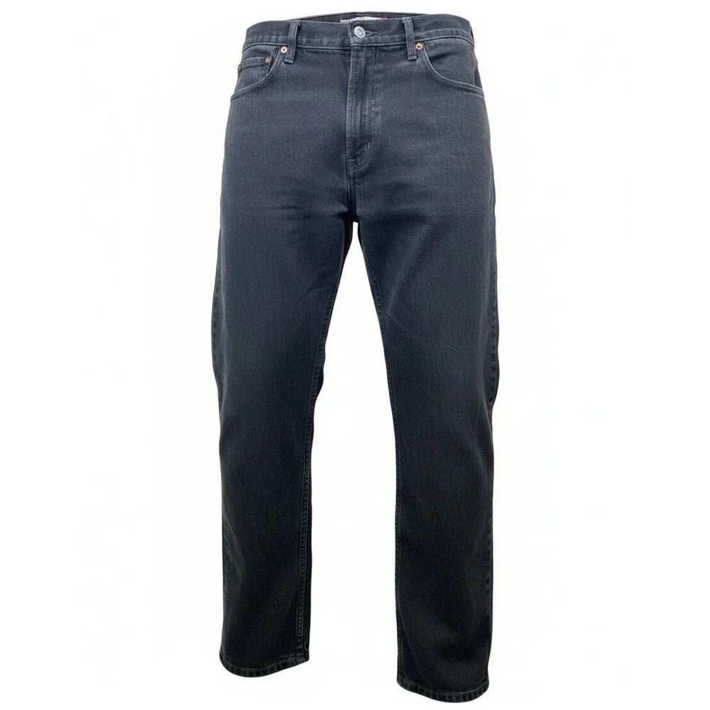 VTG Levis 505 Regular Fit Jeans Mens 36x34 Faded Black Straight Leg Denim #94Q